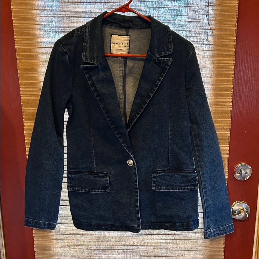 Women's Dark Blue Denim Blazer